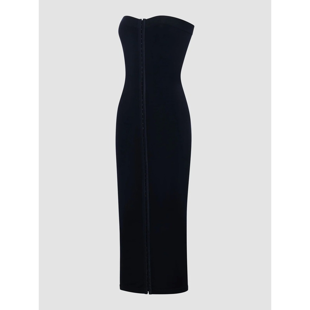 Savage X Fenty Frame Work Strapless Maxi‎ Dress Black Hook and Eye Size M L3